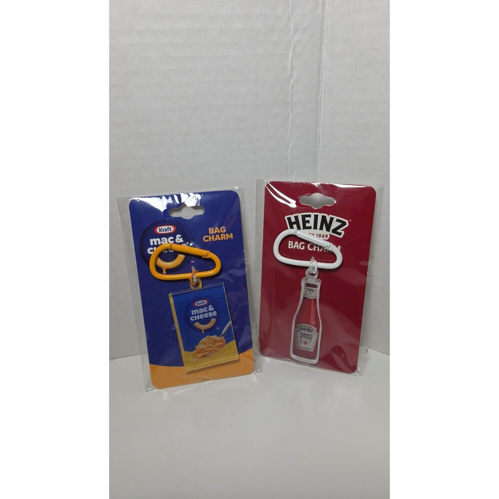 Ketchup and Mac & cheese bag charms
